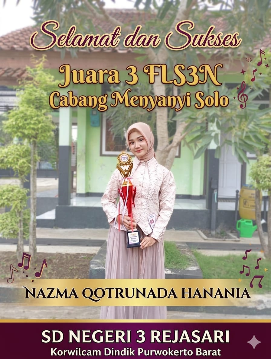 Siswi SD Negeri 3 Rejasari Raih Juara 3 FLS3N Cabang Menyanyi Solo Tingkat Kecamatan