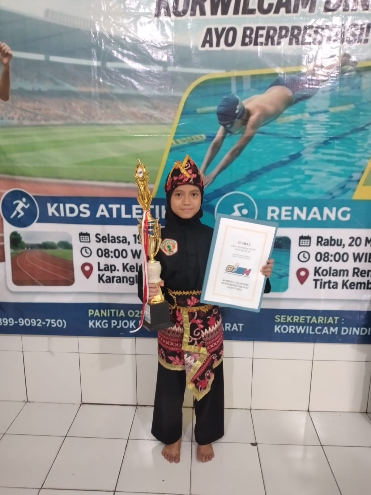 Siswi SD Negeri 3 Rejasari Raih Juara 1 O2SN Cabang Pencak Silat Tingkat Kecamatan